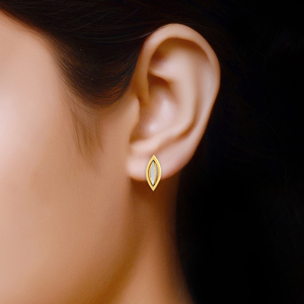 leaf diamond studs - Image 2
