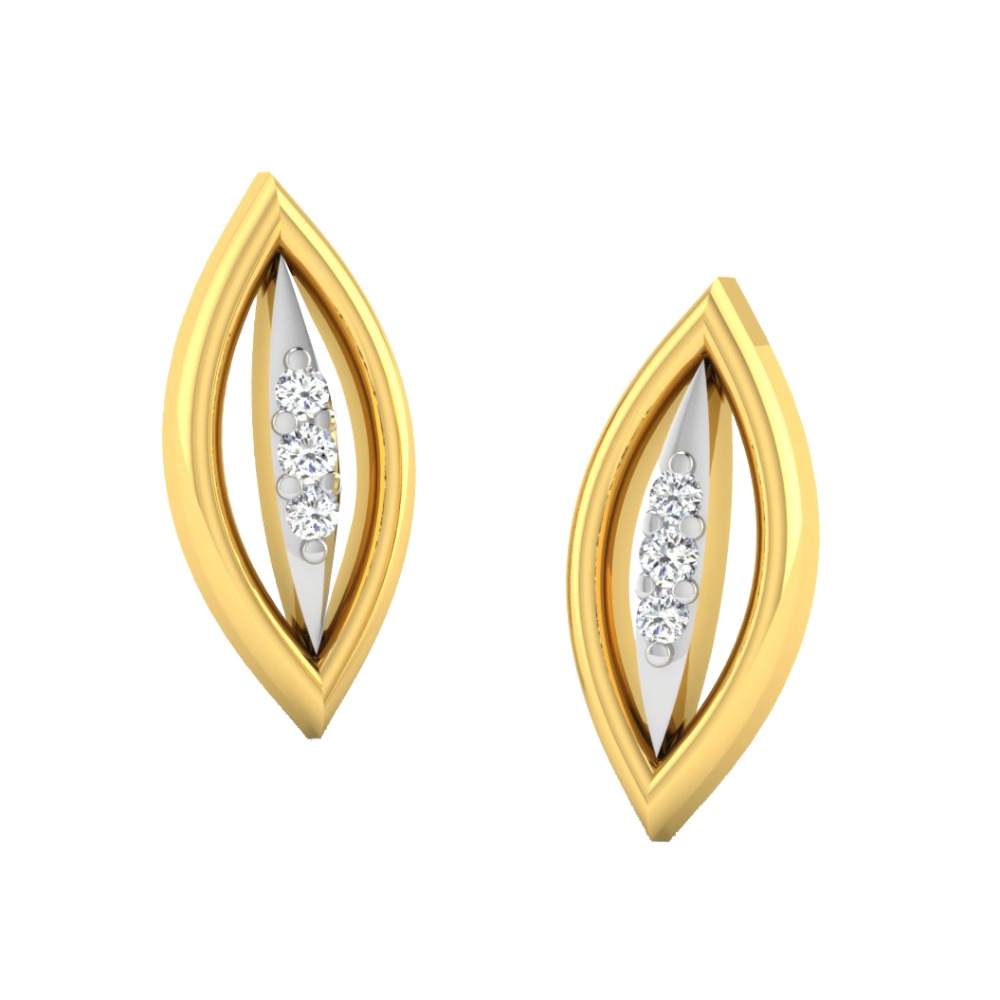 leaf diamond studs
