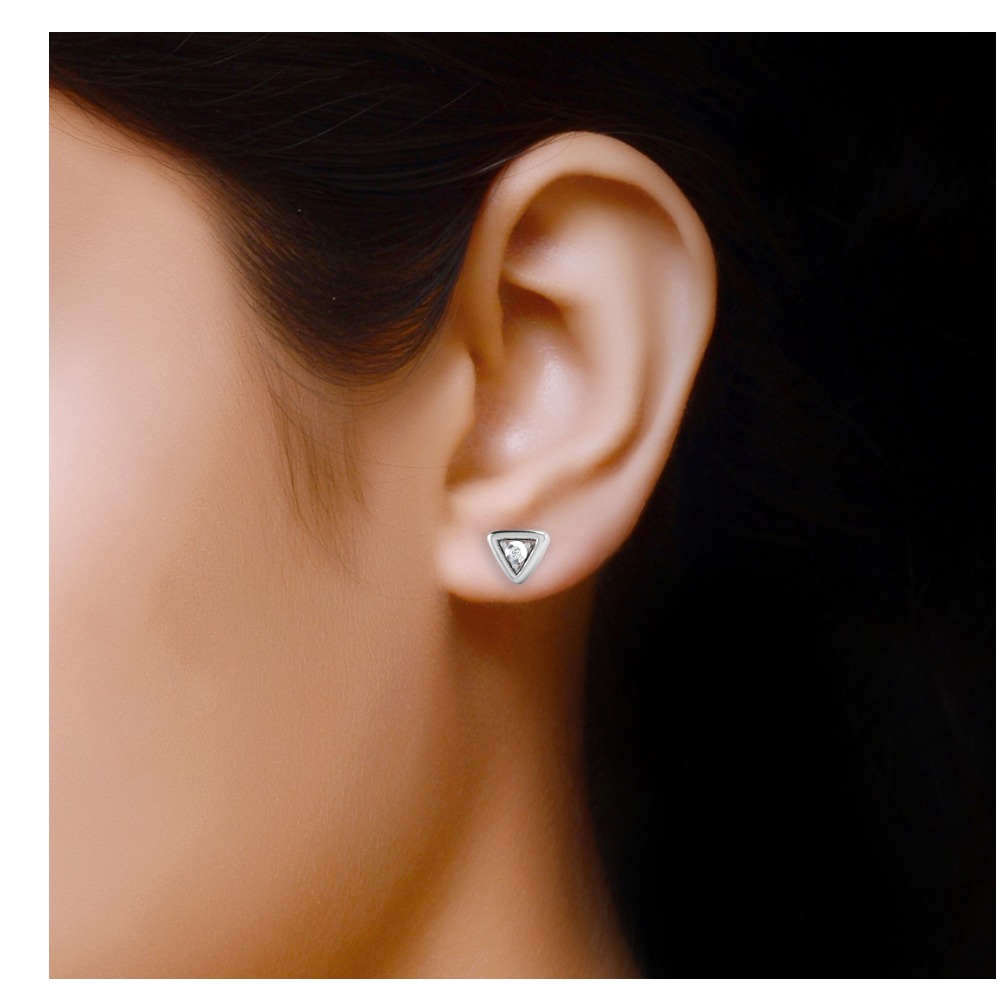 triangle diamond studs - Image 2