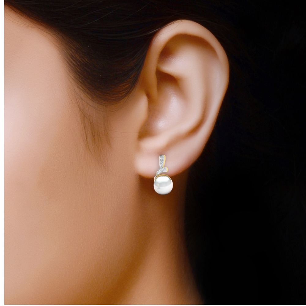 pearl hanging studs - Image 2