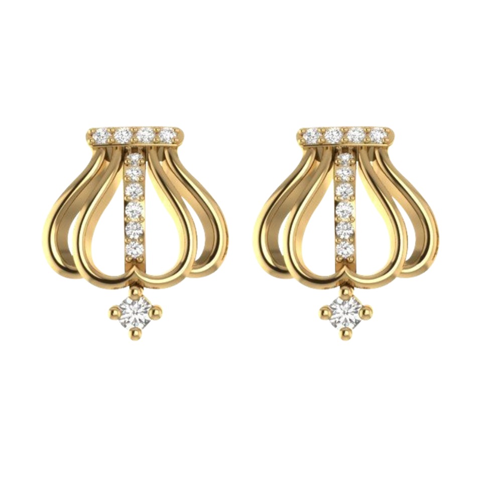 upside down crown earring