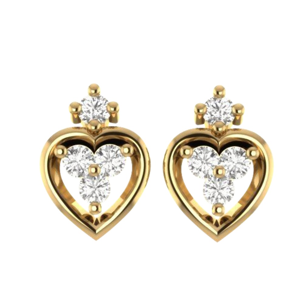 gold heart earring