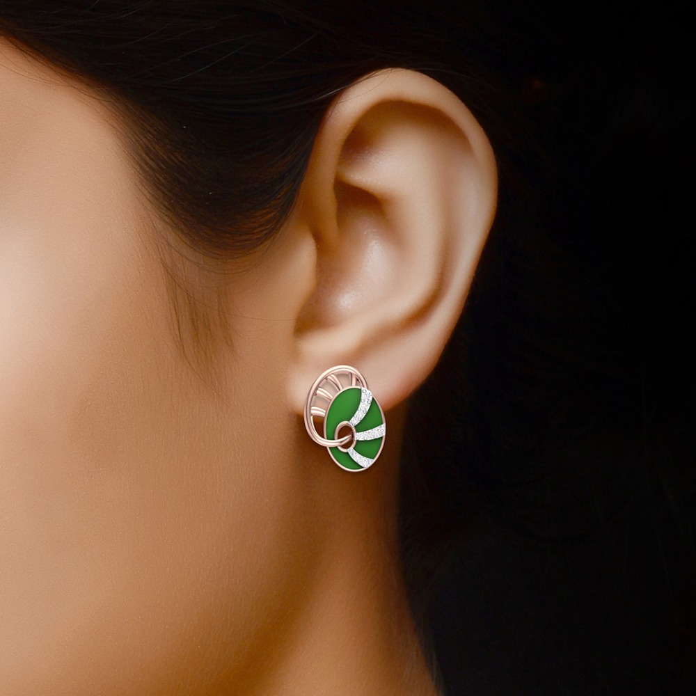 enamel studs with diamond - Image 2