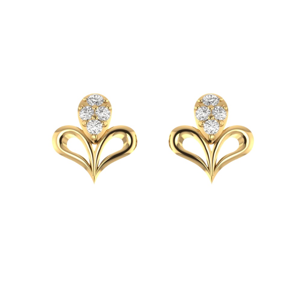 flower gold diamond studs