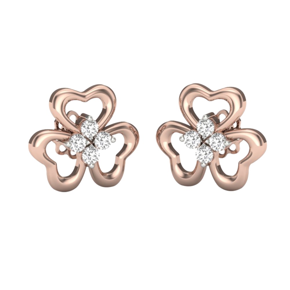 flower rosegold earring