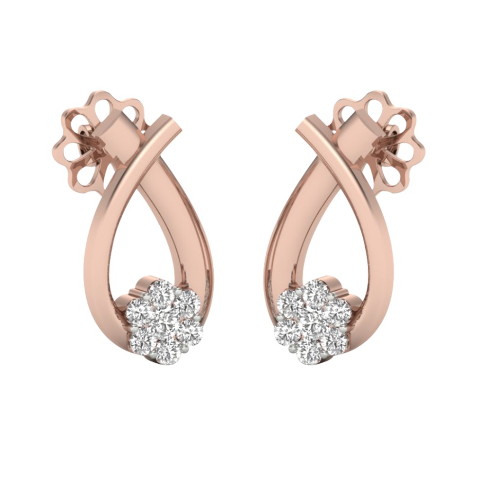 ribbion rosegold earring