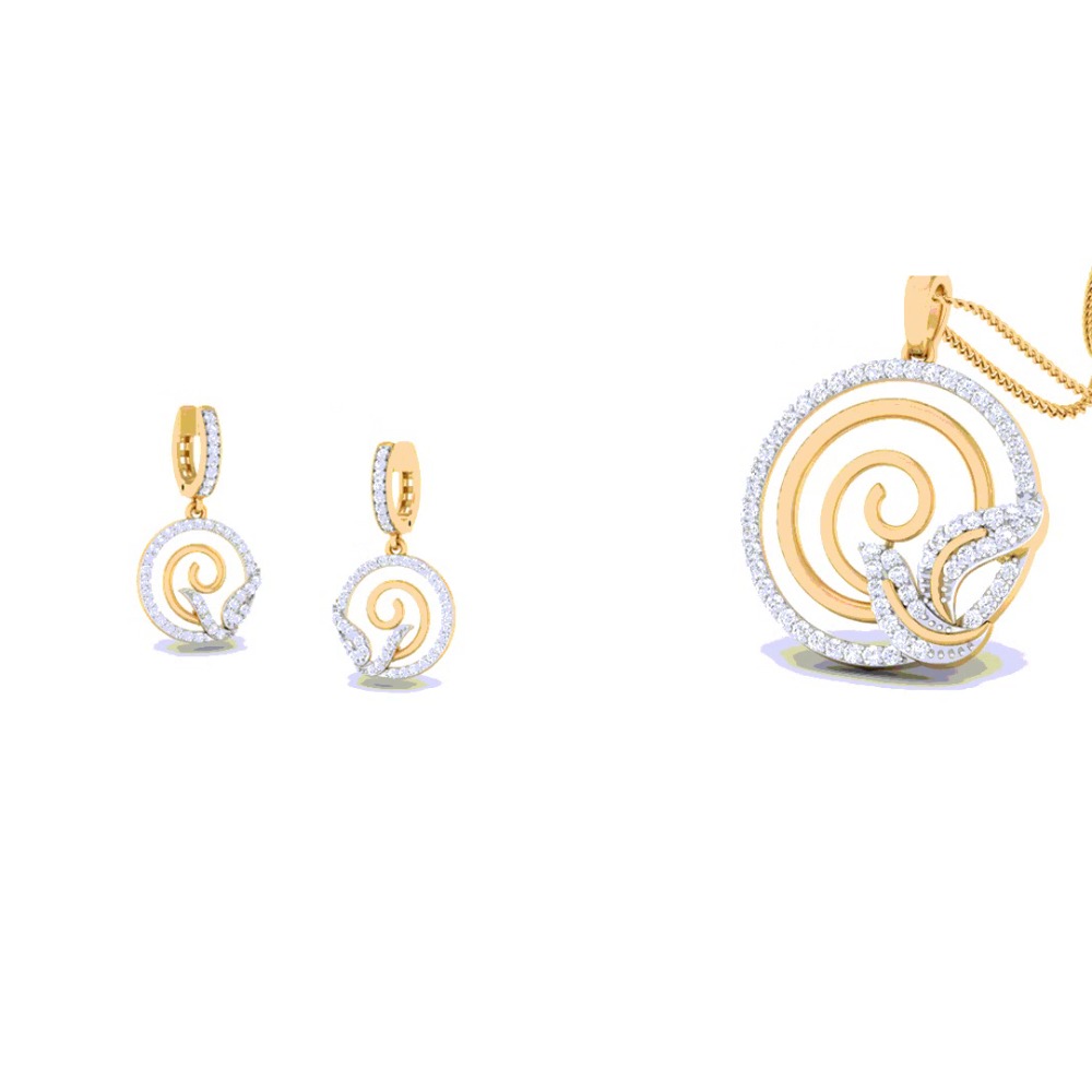 traditional diamond pendant set