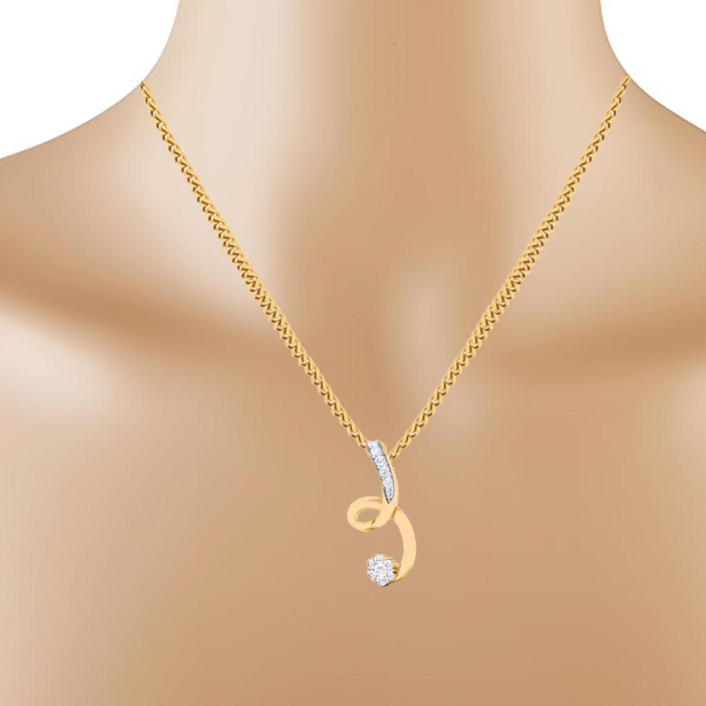 ribbon diamond pendant set - Image 2