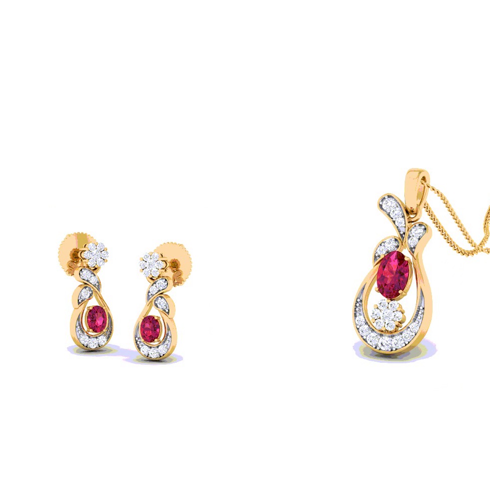 color stone Pendant Set