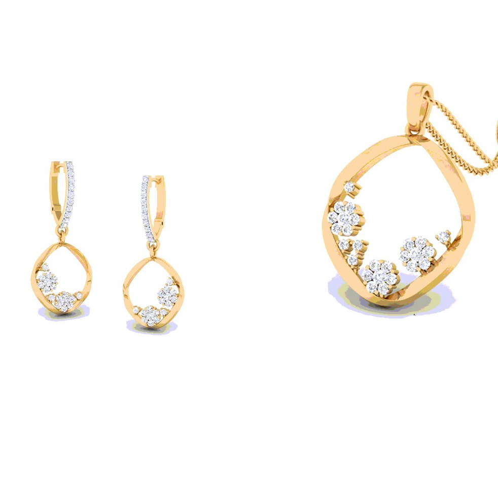 fancy diamond pendant set
