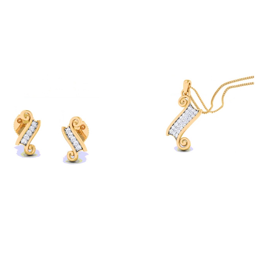 fancy diamond pendant set