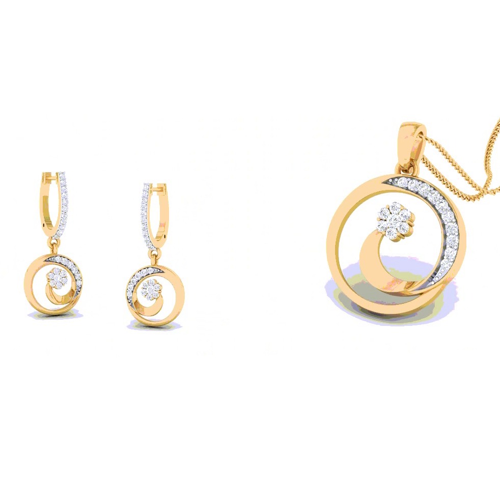 fancy round pendant set