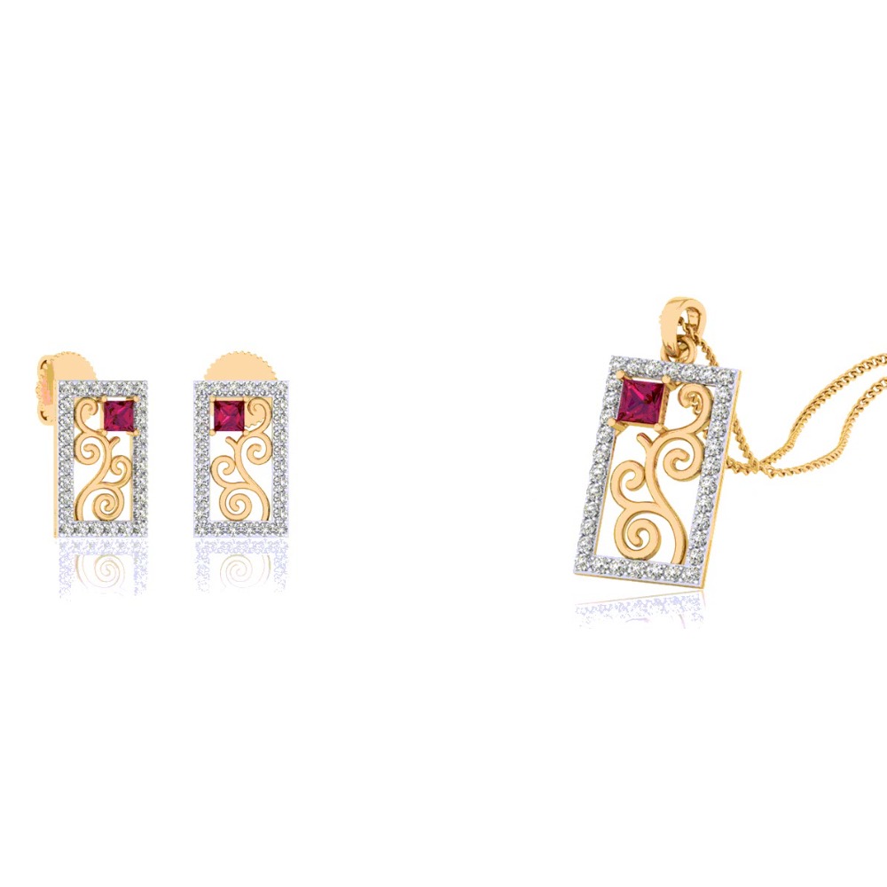 color stone Pendant Set