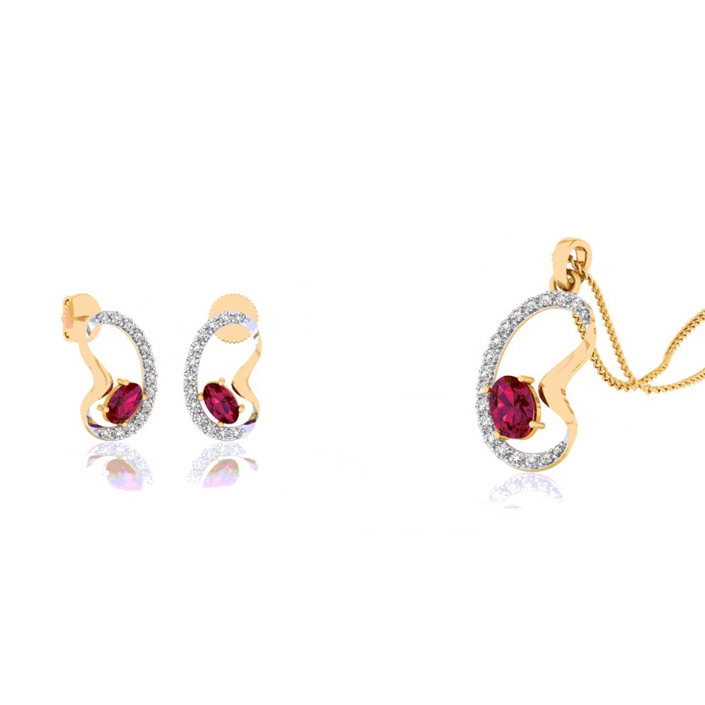 color stone Pendant Set
