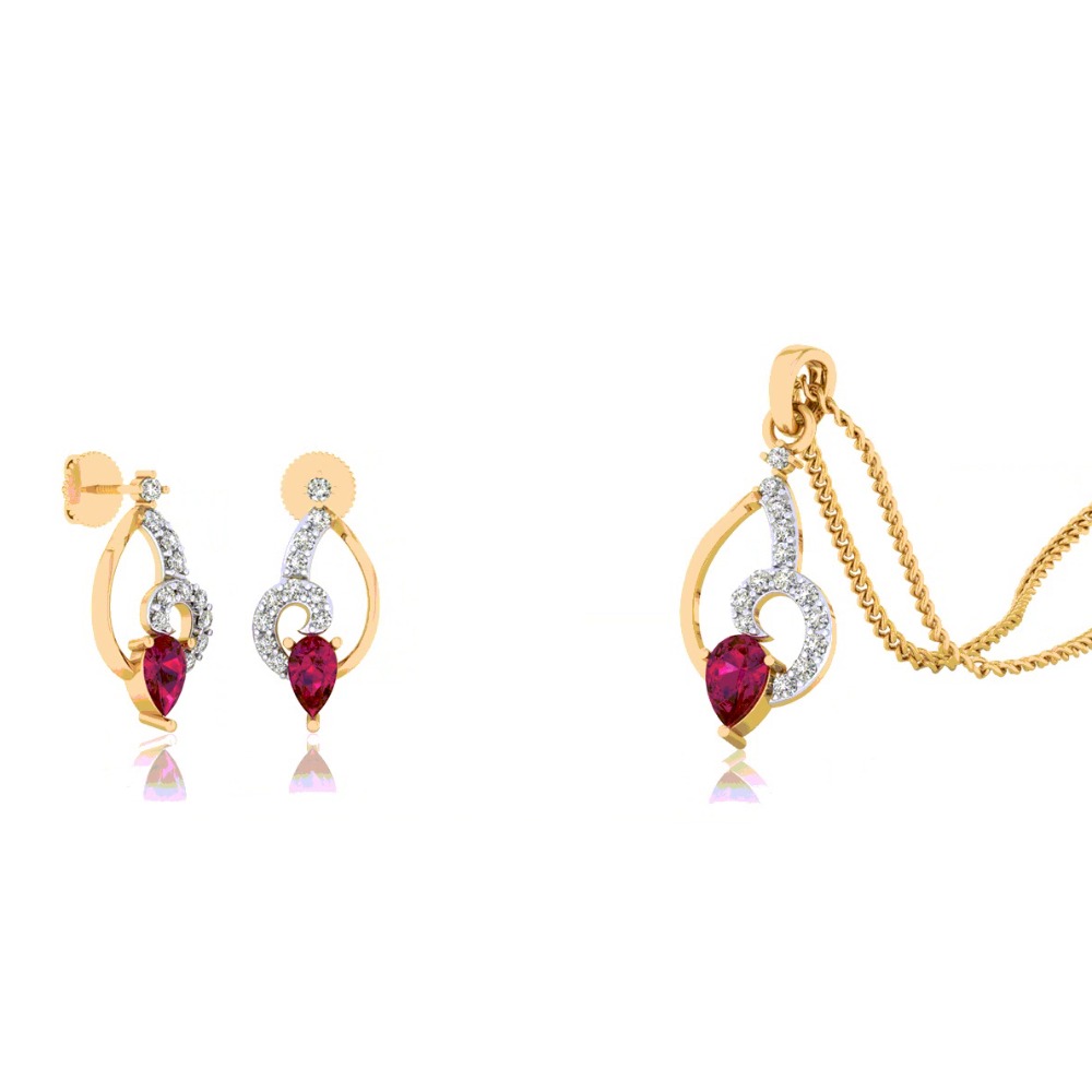 color stone Pendant Set