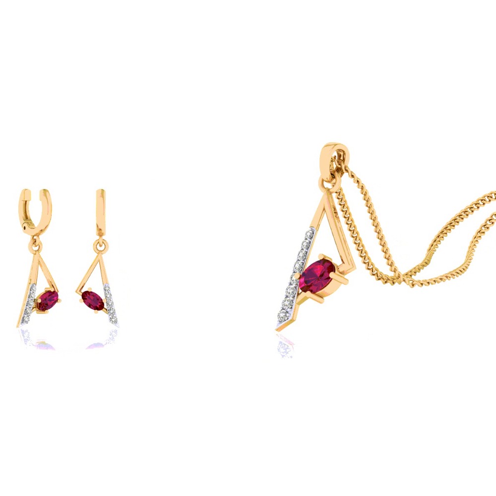 color stone Pendant Set