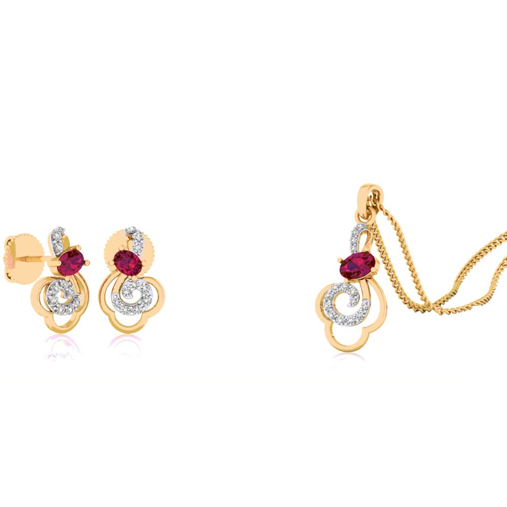 color stone Pendant Set