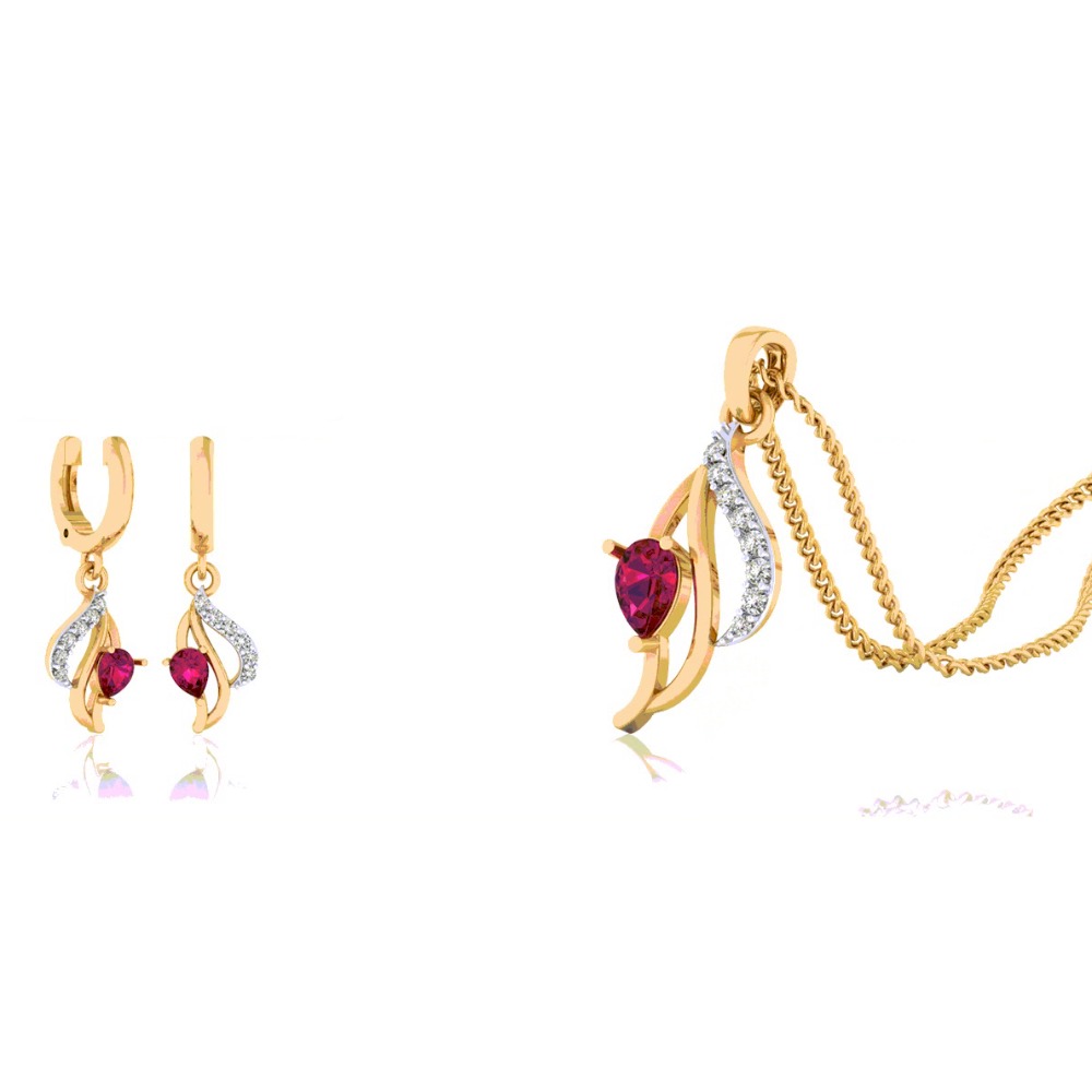 color stone Pendant Set