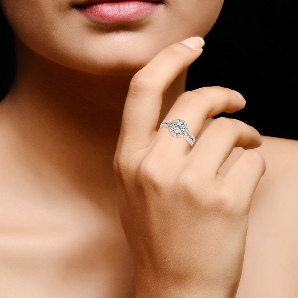 ROSE GOLD DOUBLE LINE DIAMOND RING - Image 2