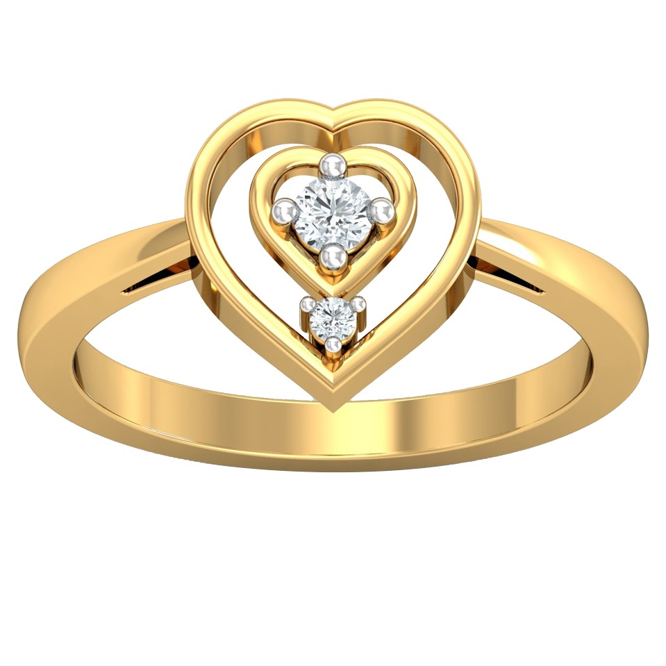 14KT 2 HEART SHAPE RING