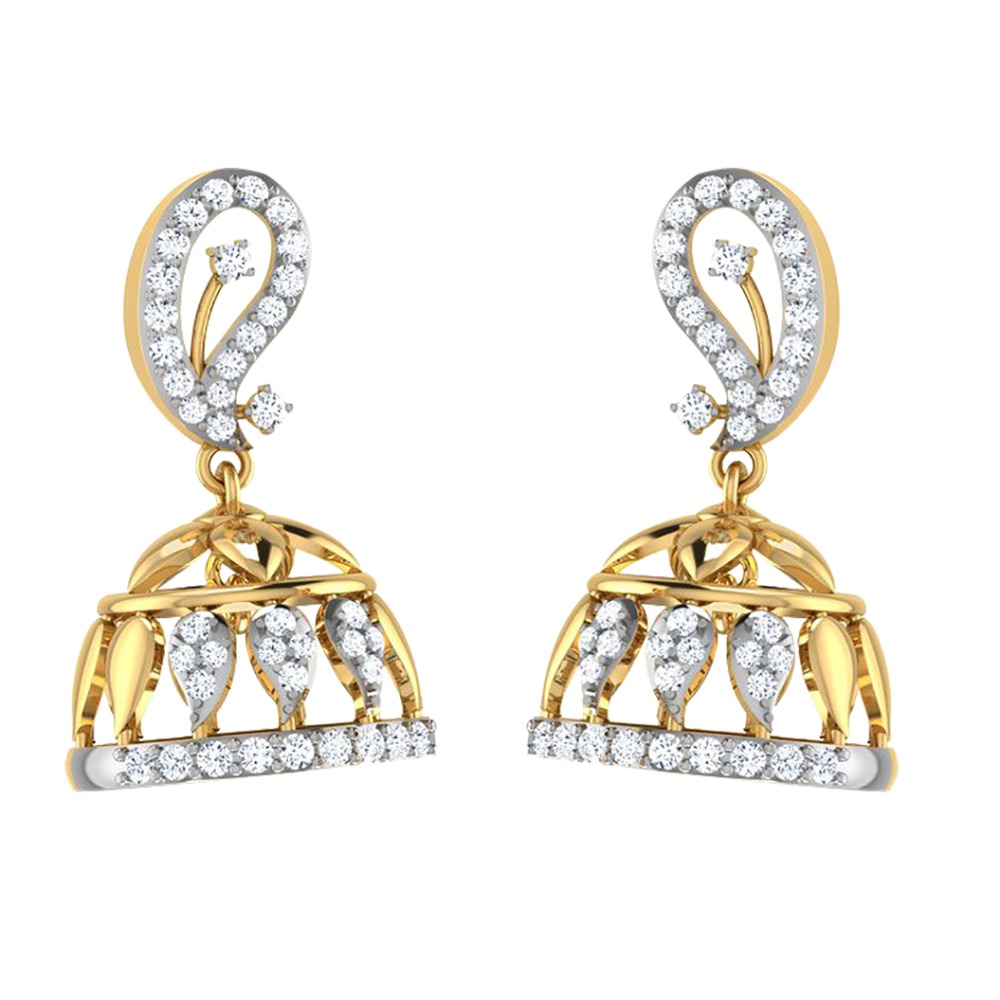 diamond gold jhumki