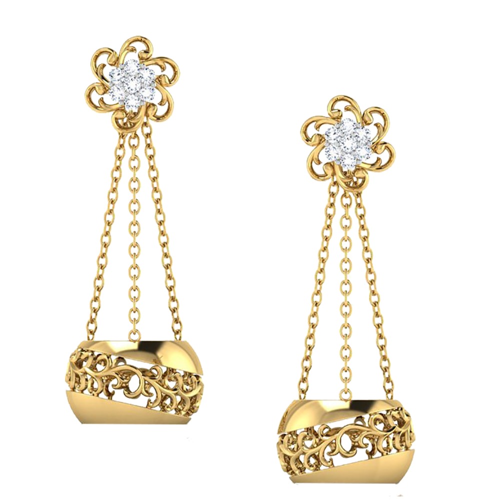 long gold jhumki