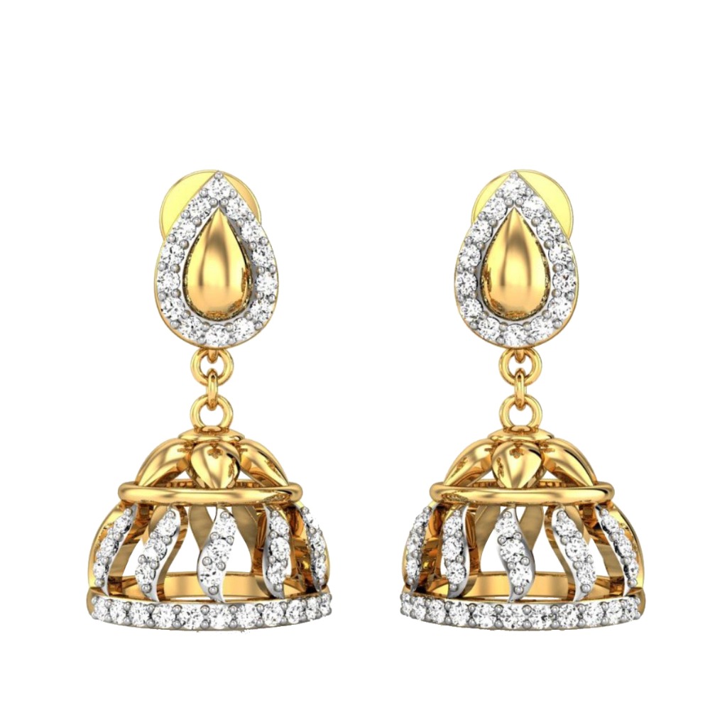 gold diamond jhumki