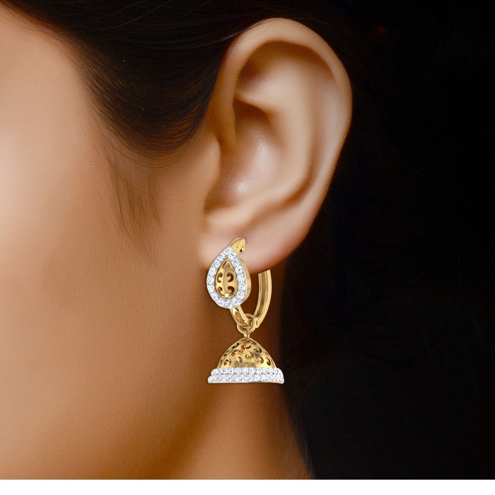 cutout gold jhumki - Image 2