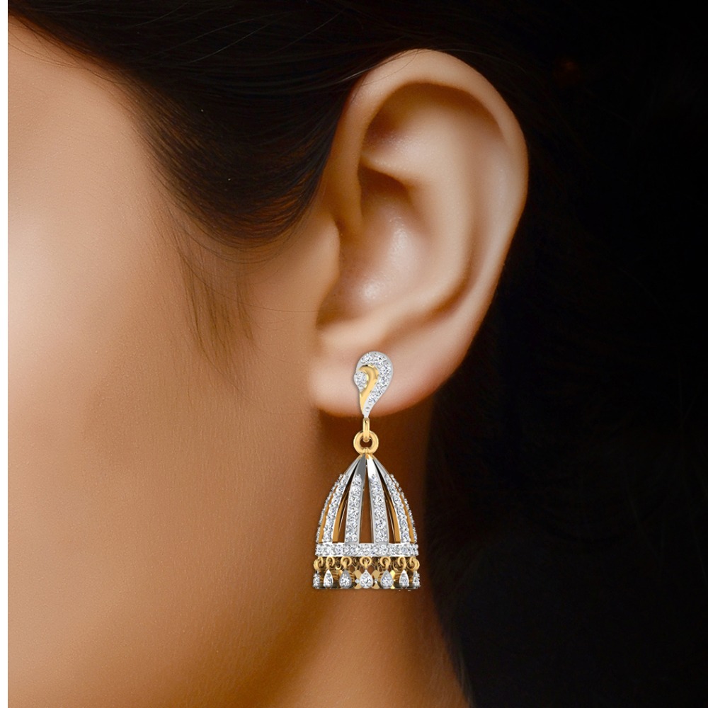 diamond gold jhumki - Image 2