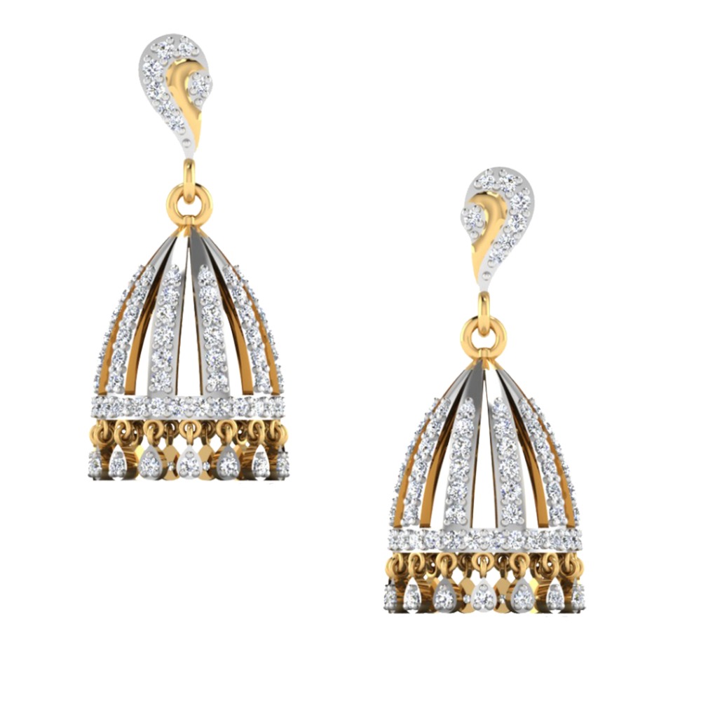 diamond gold jhumki