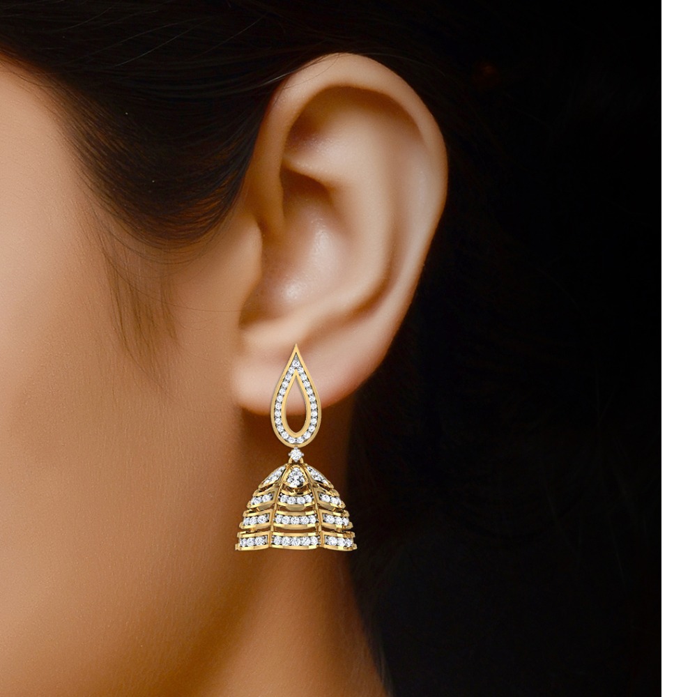 pear gold jhumki - Image 2