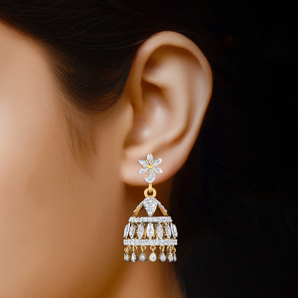 diamond gold jhumki - Image 2