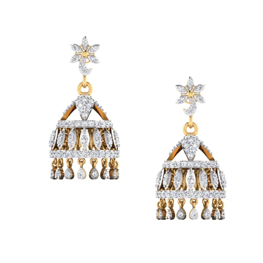 diamond gold jhumki