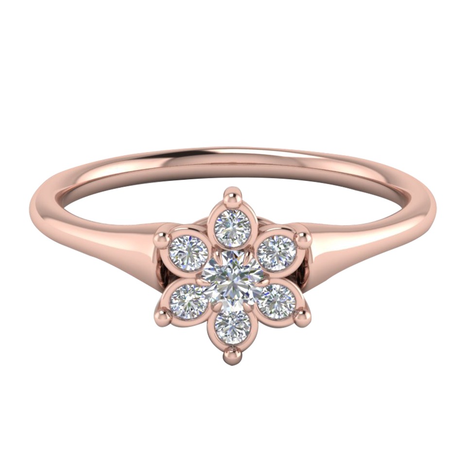 14KT ROSE GOLD FLOWER RING