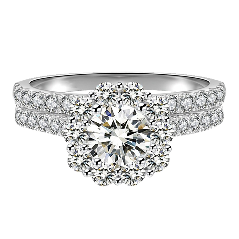 14KT FOLWER DIAMOND RING