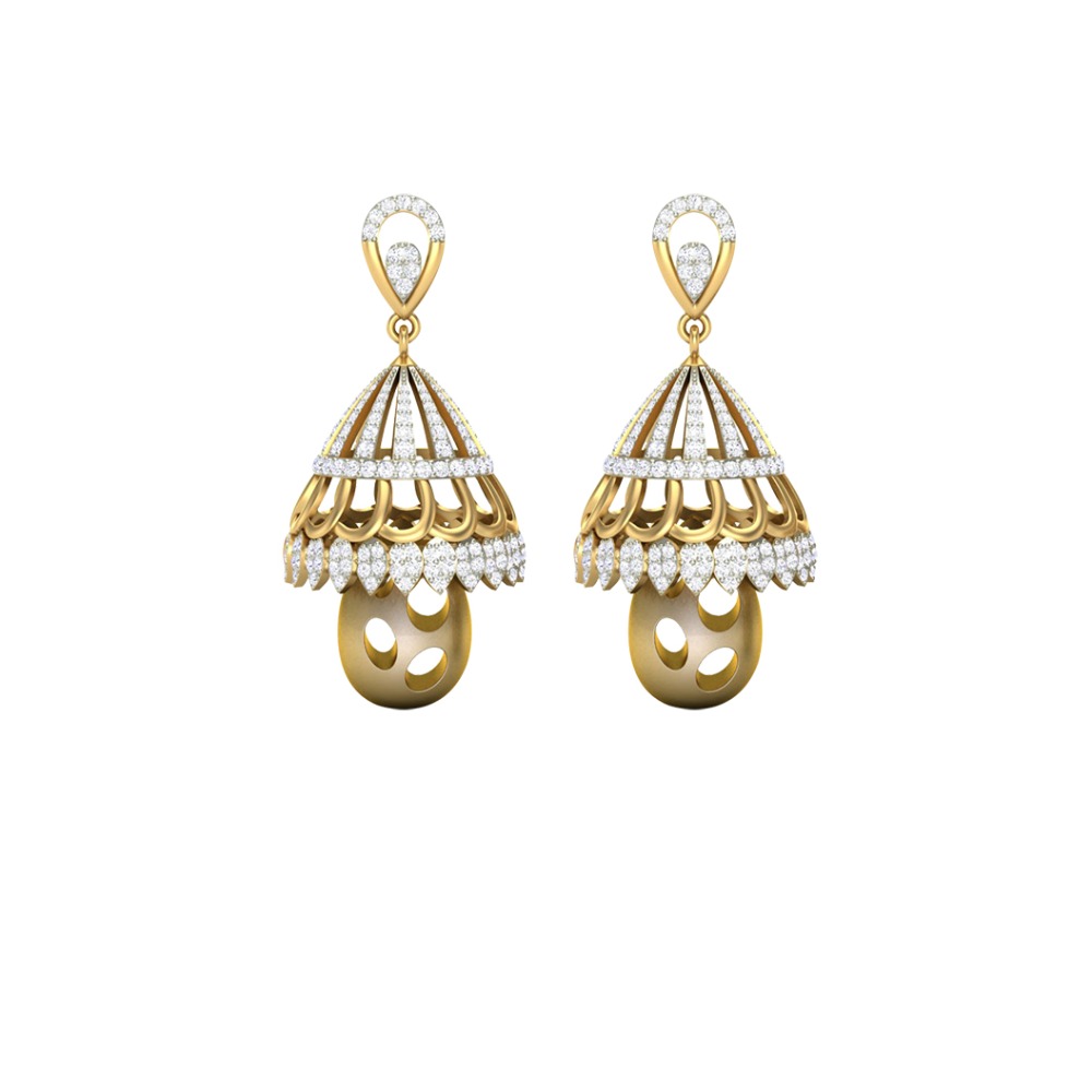 ladies gold diamond jhumki