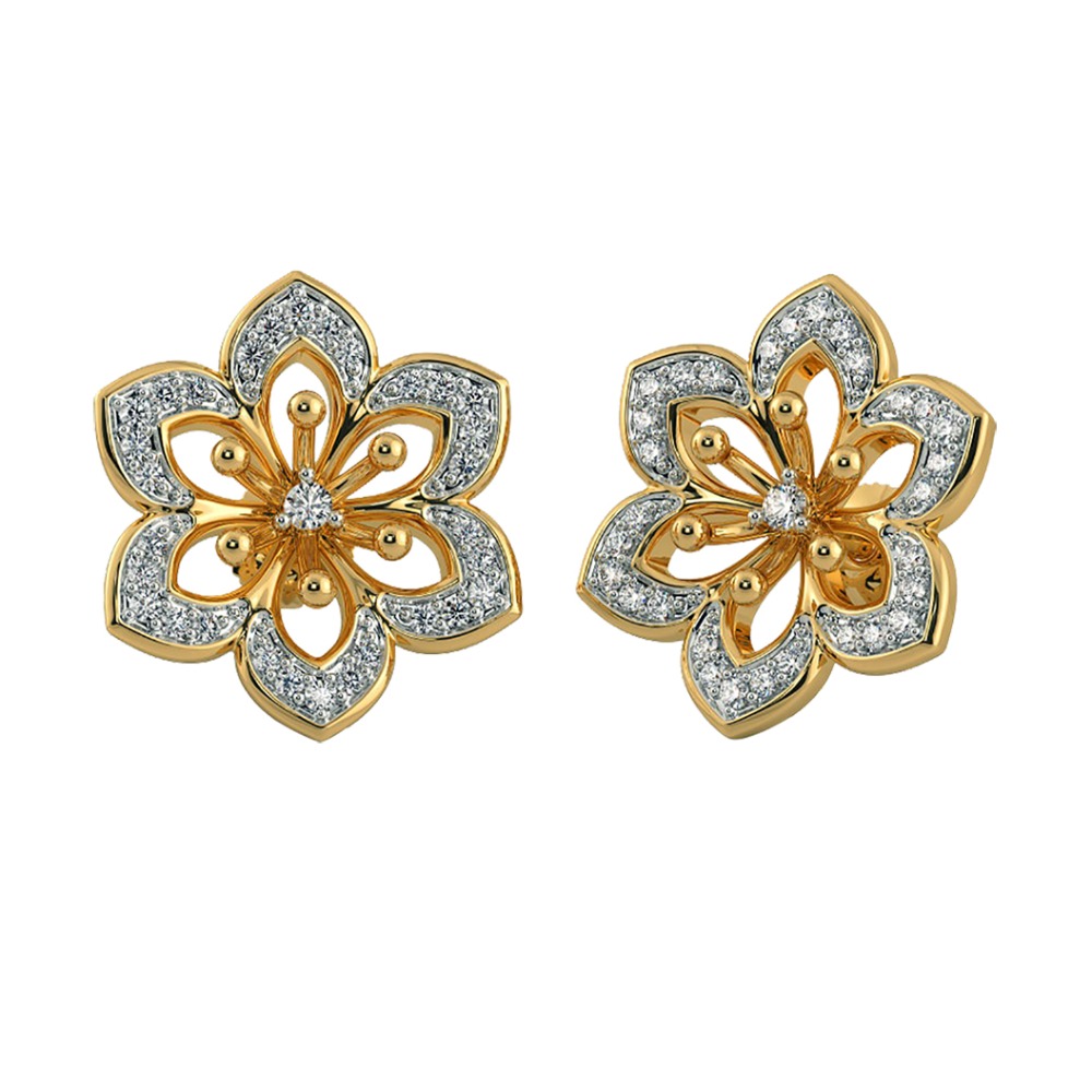 diamond flower studs