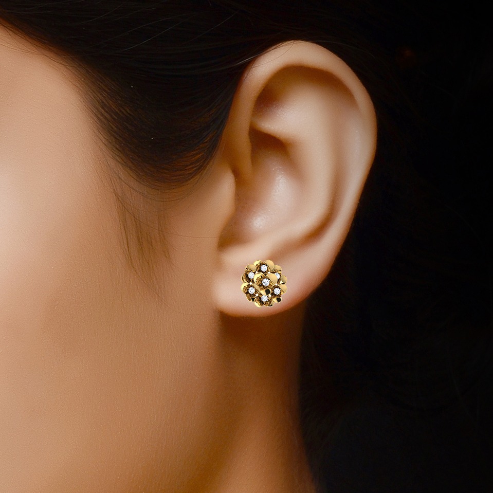 gold clustor studs - Image 2