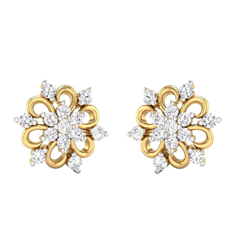diamond flower studs