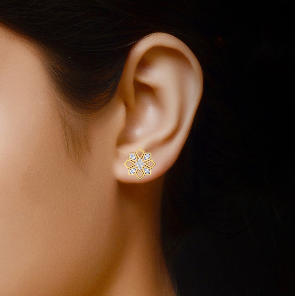 gold diamond studs - Image 2
