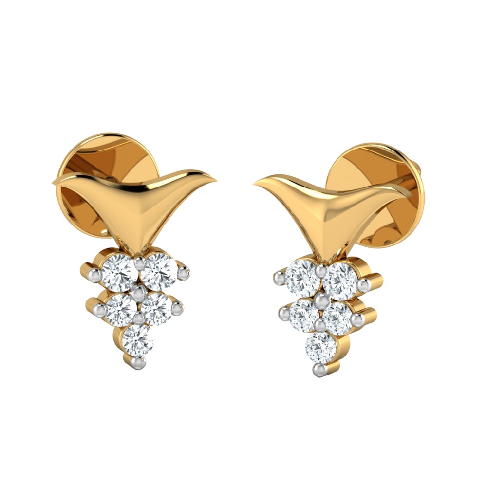 girls gold diamond studs