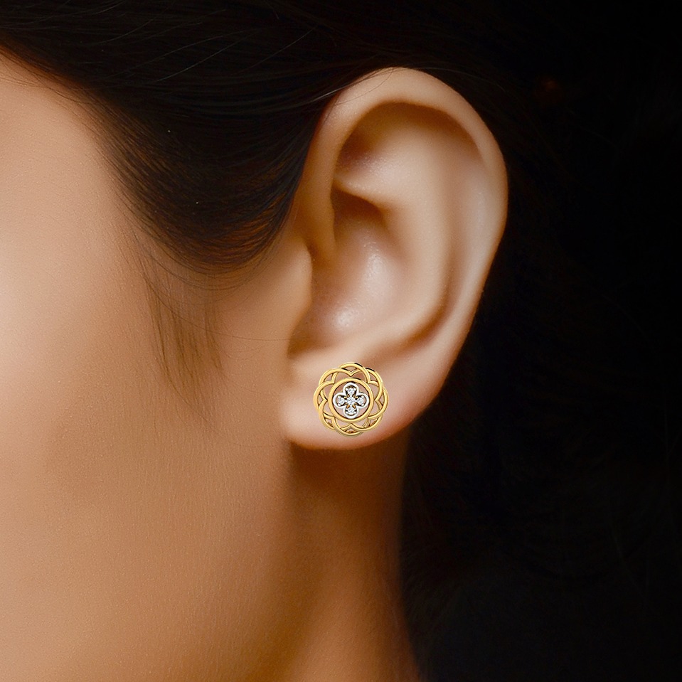 gold jali studs - Image 2