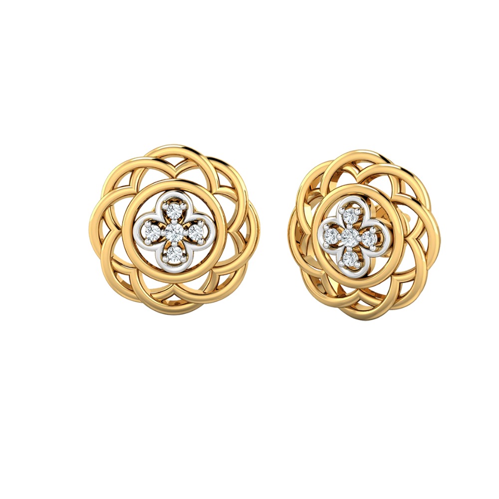 gold jali studs