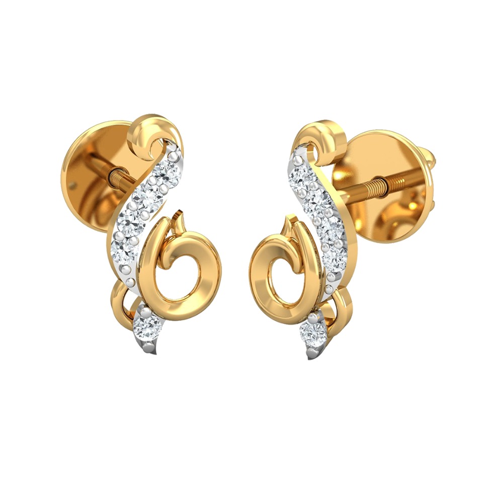 diamond gold studs