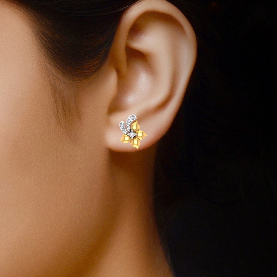 Gold Flower Studs - Image 2
