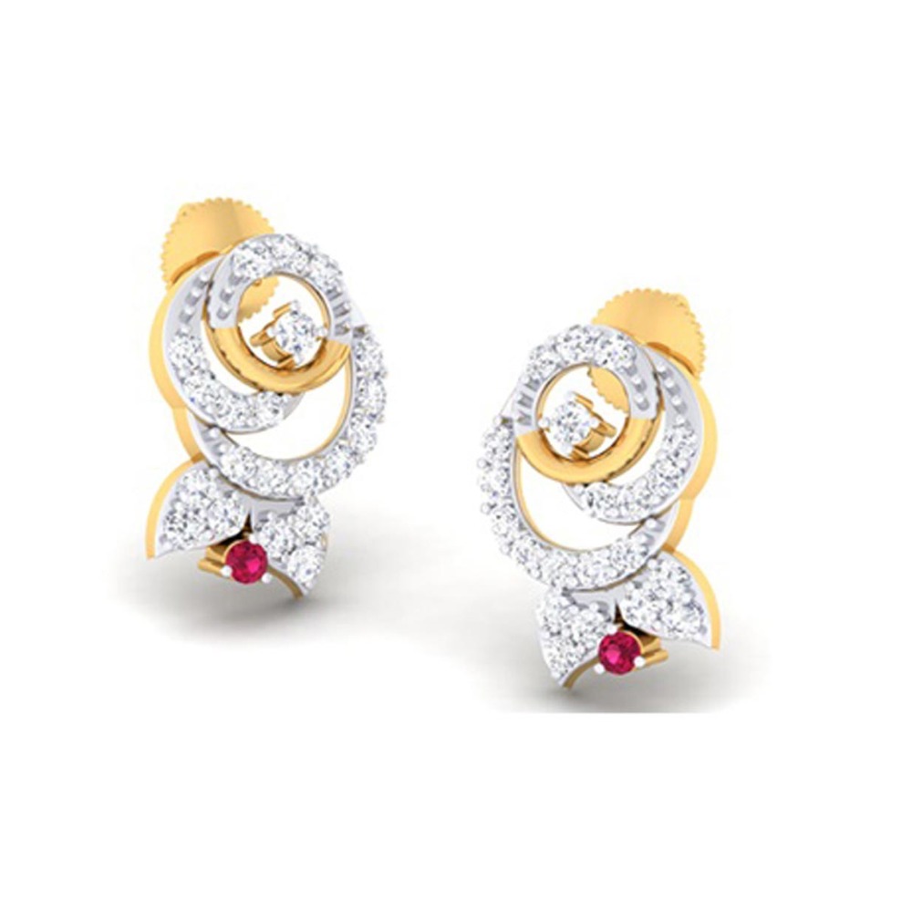 DIAMOND WITH RED STONE STUDS