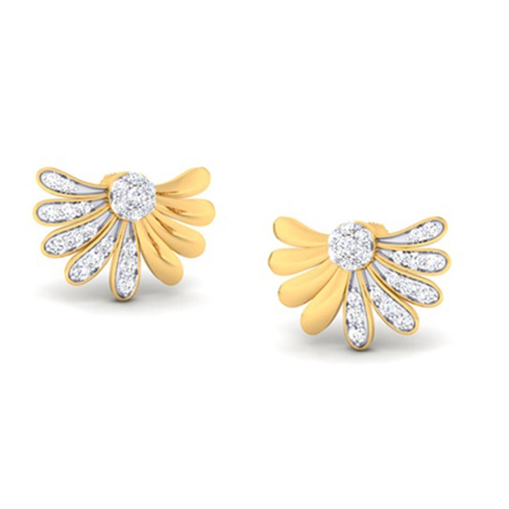HALF FLOWER DIAMOND STUDS