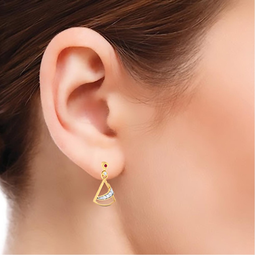 diamond gold earring - Image 2