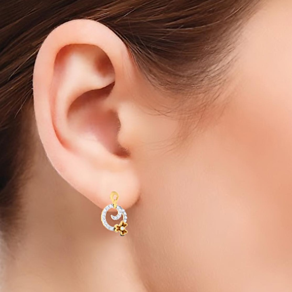 gold flower earring - Image 2