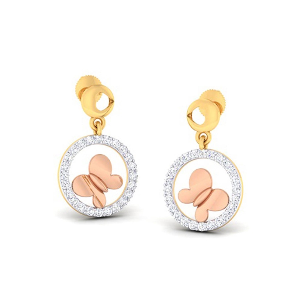 delicate butterfly diamond earring